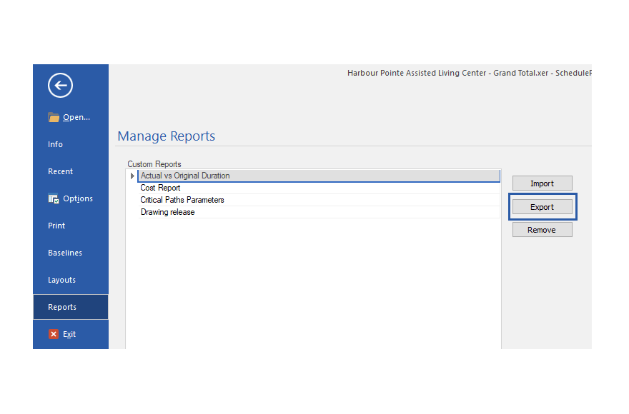 export-reports