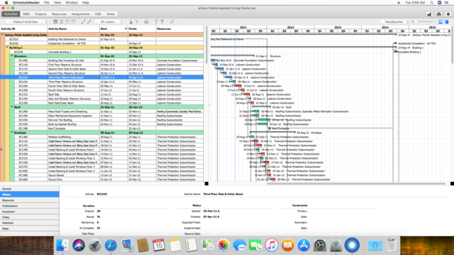 Activity View in ScheduleReader for Mac