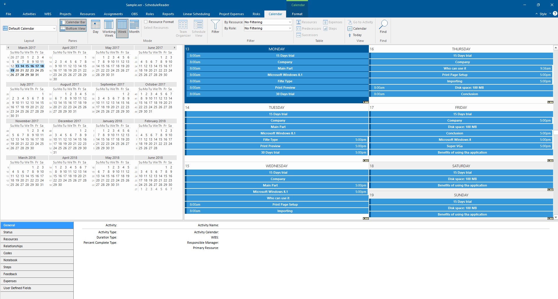 vistas de calendario